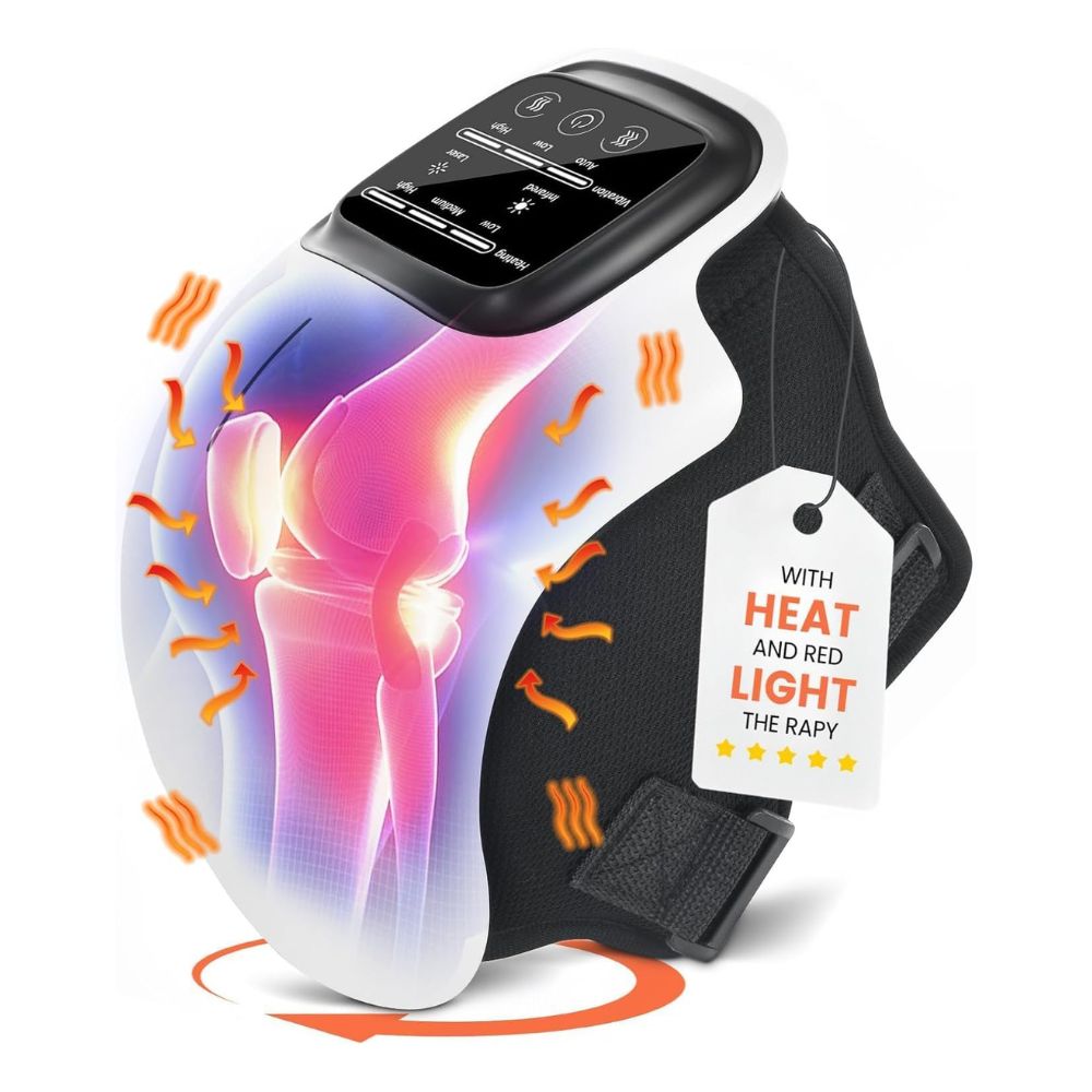 Cordless Heated Knee Massager for Pain Relief Vibration Massage with 3 Heating Levels & 3 Modes Adjustable Knee Heating Pad with LED Screen for Men & Women Cordless Heated Knee Massager for Pain Relief Vibration Massage with 3 Heating Levels & 3 Modes Adjustable Knee Heating Pad with LED Screen for Men & Women